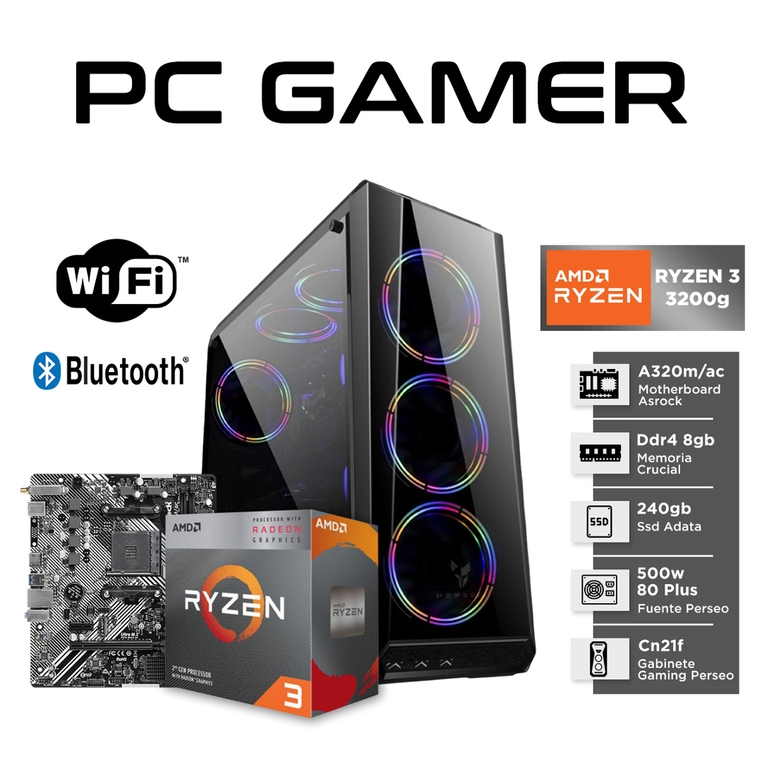 PC RYZEN 3 3200G A320 8Gb 240GB GAMING